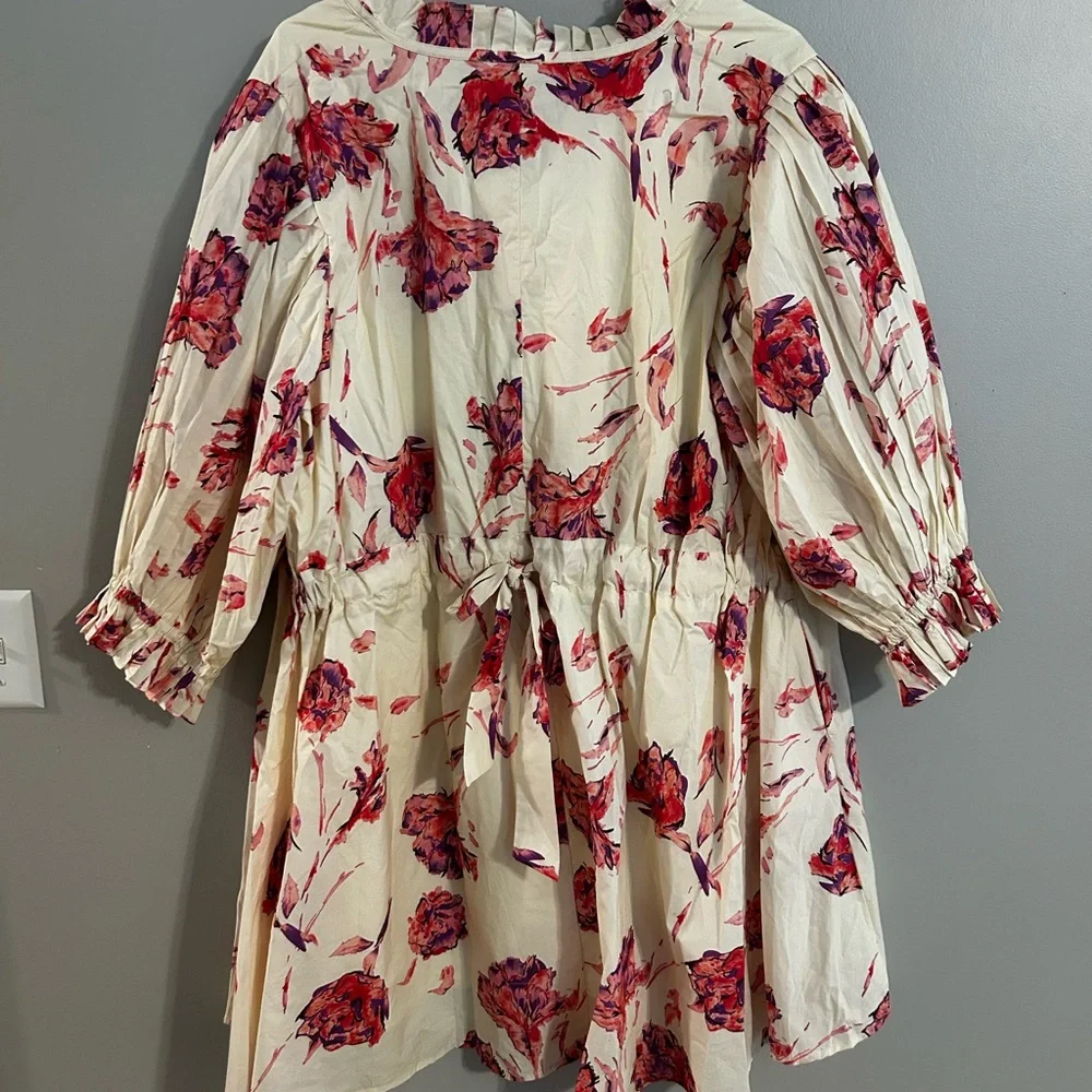 Entro Red Smocked Sundress with Notched Collar - Picture 6 of 6